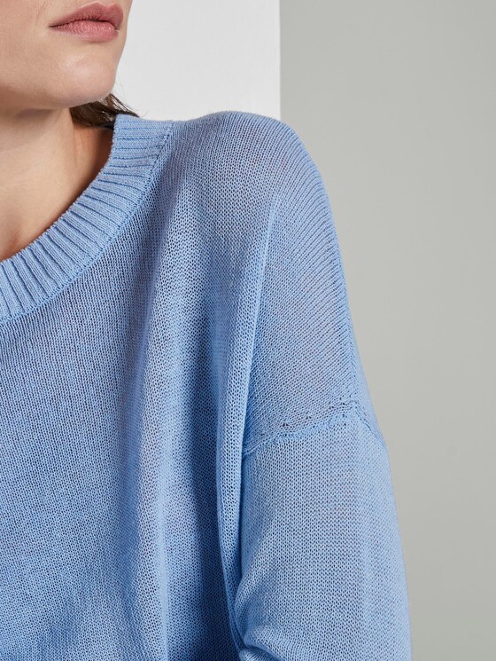 Schlichter Strickpullover - Frauen - Soft Charming Blue Schlichter Strickpullover - Frauen - Soft Charming Blue - 9 - Mine to five