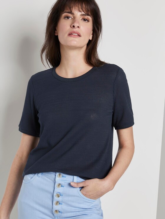 T-Shirt mit Struktur - Frauen - Sky Captain Blue T-Shirt mit Struktur - Frauen - Sky Captain Blue - 5 - Mine to five