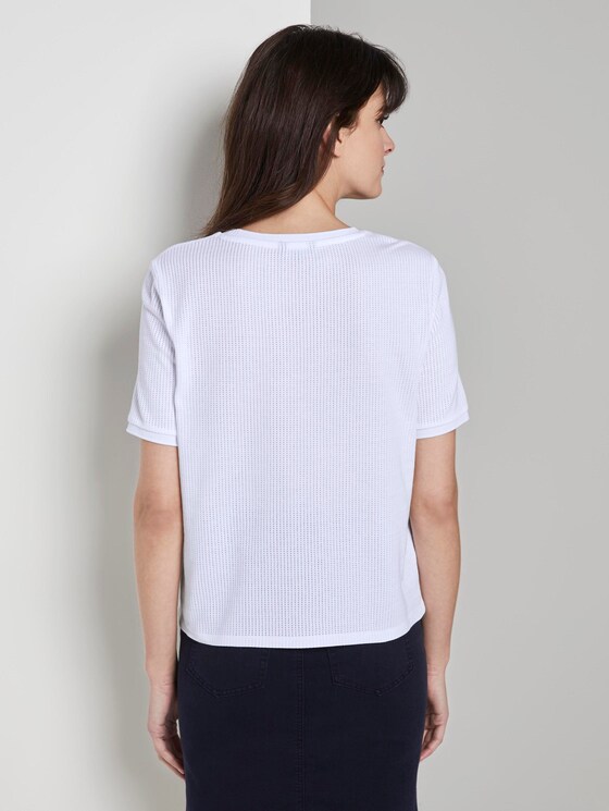 T-Shirt mit Struktur - Frauen - White T-Shirt mit Struktur - Frauen - White - 2 - Mine to five
