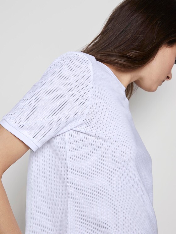 T-Shirt mit Struktur - Frauen - White T-Shirt mit Struktur - Frauen - White - 9 - Mine to five