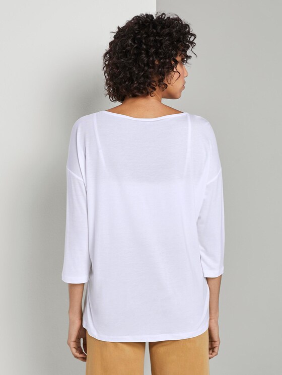 3/4 Arm Shirt mit Falte - Frauen - White 3/4 Arm Shirt mit Falte - Frauen - White - 2 - Mine to five