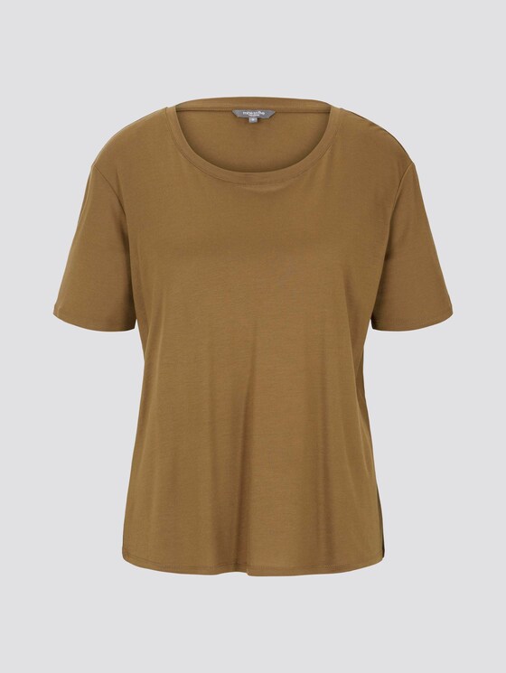 Simple T-shirt made of Lyocell - Women - Military Olive Green Simple T-shirt made of Lyocell - Women - Military Olive Green - 7 - Mine to five