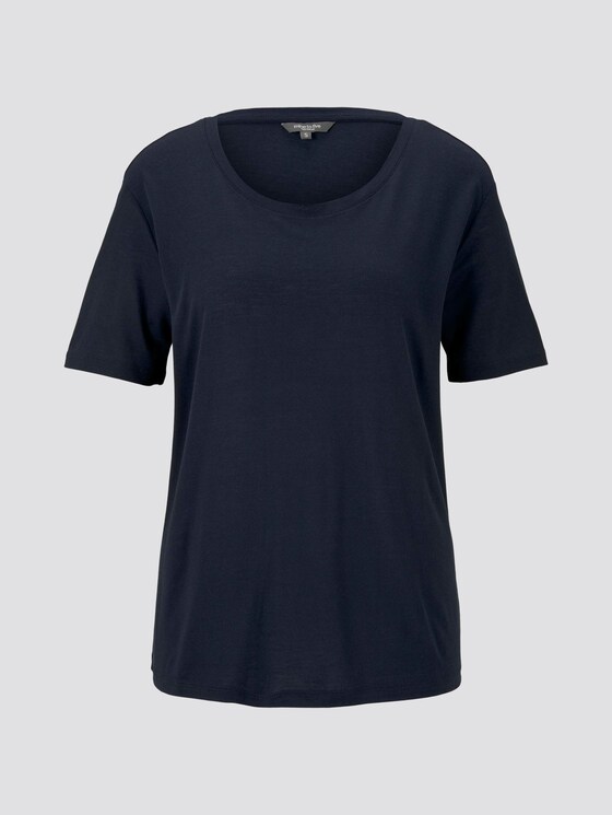 Schlichtes T-Shirt aus Lyocell - Frauen - Sky Captain Blue Schlichtes T-Shirt aus Lyocell - Frauen - Sky Captain Blue - 7 - Mine to five