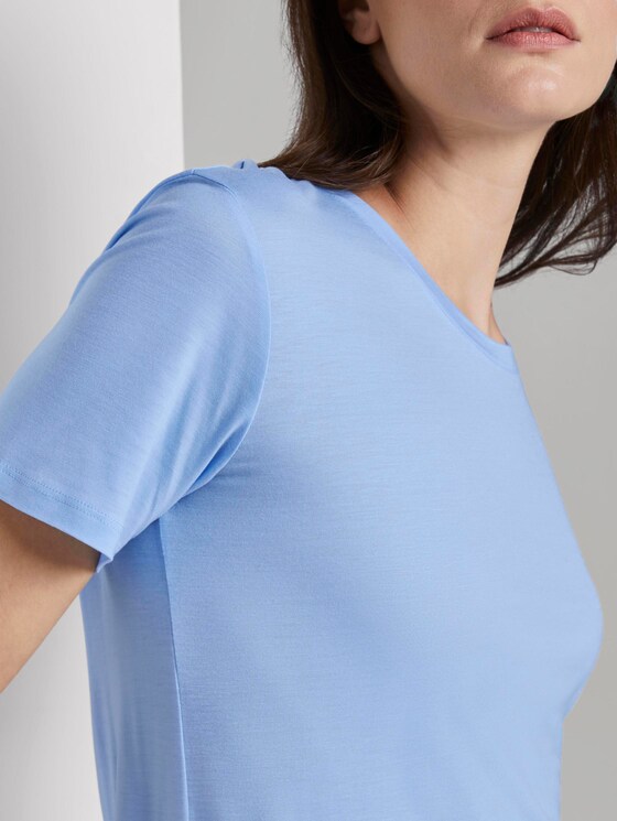 Schlichtes T-Shirt aus Lyocell - Frauen - Soft Charming Blue Schlichtes T-Shirt aus Lyocell - Frauen - Soft Charming Blue - 9 - Mine to five