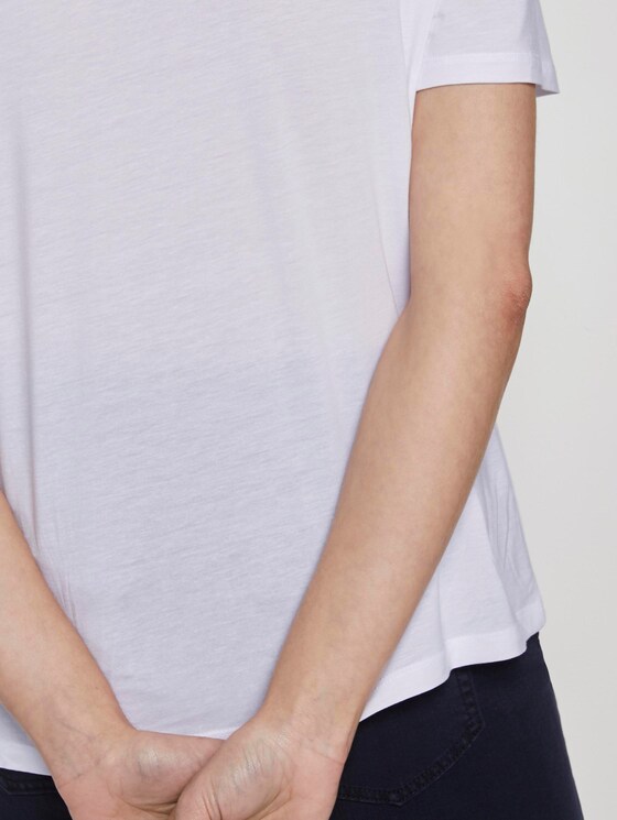 Schlichtes T-Shirt aus Lyocell - Frauen - White Schlichtes T-Shirt aus Lyocell - Frauen - White - 10 - Mine to five