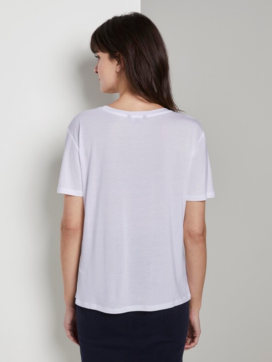 Schlichtes T-Shirt aus Lyocell - Frauen - White Schlichtes T-Shirt aus Lyocell - Frauen - White - 2 - Mine to five