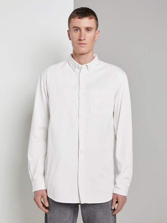 Hemd mit Brusttasche - Männer - Washed White Hemd mit Brusttasche - Männer - Washed White - 1 - TOM TAILOR Denim