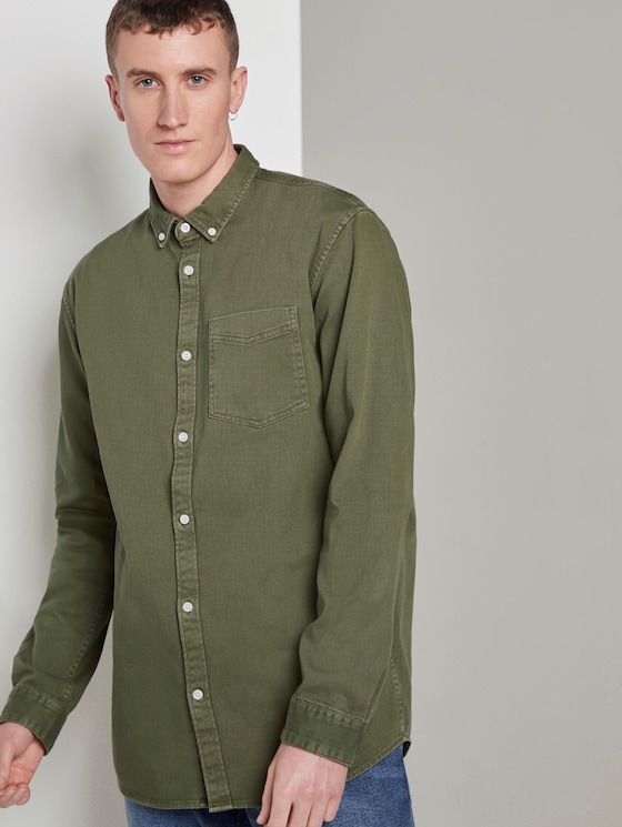 Hemd mit Brusttasche - Männer - faded moss green Hemd mit Brusttasche - Männer - faded moss green - 5 - TOM TAILOR Denim