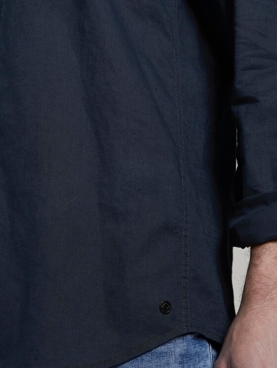 Strukturiertes Hemd aus Leinengemisch - Männer - sky-captain blue melange Strukturiertes Hemd aus Leinengemisch - Männer - sky-captain blue melange - 10 - TOM TAILOR Denim
