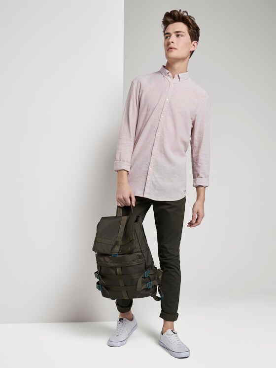 Strukturiertes Hemd aus Leinengemisch - Männer - Fog Beige Strukturiertes Hemd aus Leinengemisch - Männer - Fog Beige - 3 - TOM TAILOR Denim