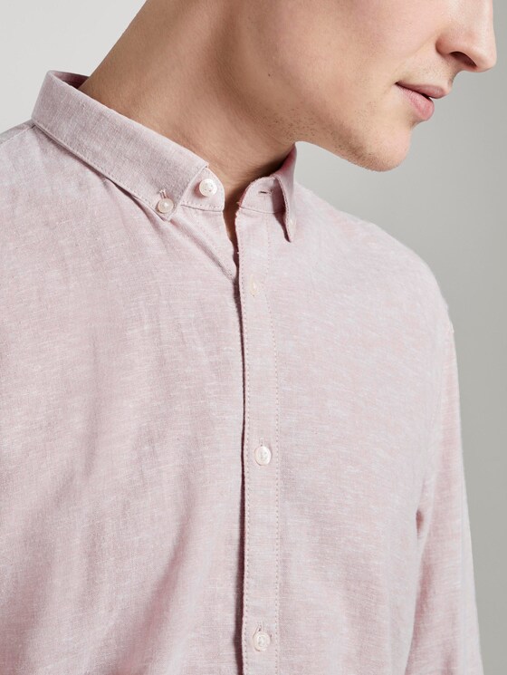 Strukturiertes Hemd aus Leinengemisch - Männer - Fog Beige Strukturiertes Hemd aus Leinengemisch - Männer - Fog Beige - 9 - TOM TAILOR Denim