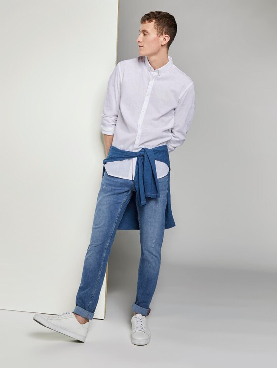Strukturiertes Hemd aus Leinengemisch - Männer - offwhite Strukturiertes Hemd aus Leinengemisch - Männer - offwhite - 3 - TOM TAILOR Denim