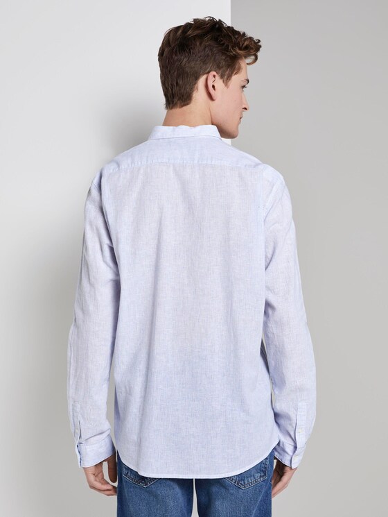 Strukturiertes Hemd aus Leinengemisch - Männer - blue white fine linen stripe Strukturiertes Hemd aus Leinengemisch - Männer - blue white fine linen stripe - 2 - TOM TAILOR Denim