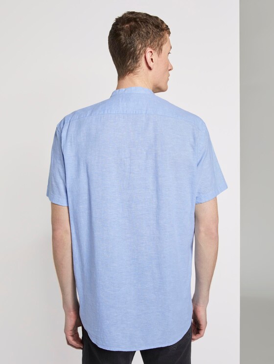 Kurzarmhemd mit Mao-Kragen aus Leinengemisch - Männer - Light Blue Kurzarmhemd mit Mao-Kragen aus Leinengemisch - Männer - Light Blue - 2 - TOM TAILOR Denim