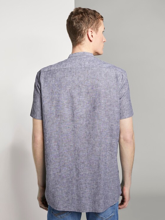 Kurzarmhemd mit Mao-Kragen aus Leinengemisch - Männer - Black Kurzarmhemd mit Mao-Kragen aus Leinengemisch - Männer - Black - 2 - TOM TAILOR Denim