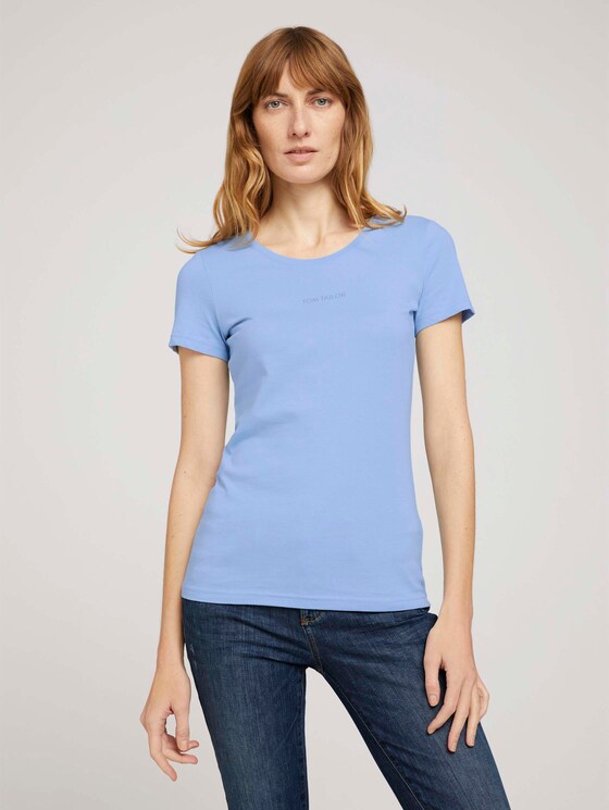 T-Shirt mit Bio-Baumwolle - Frauen - stonington blue T-Shirt mit Bio-Baumwolle - Frauen - stonington blue - 1 - TOM TAILOR