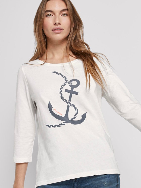 Maritimes Langarmshirt - Frauen - Whisper White Maritimes Langarmshirt - Frauen - Whisper White - 5 - TOM TAILOR