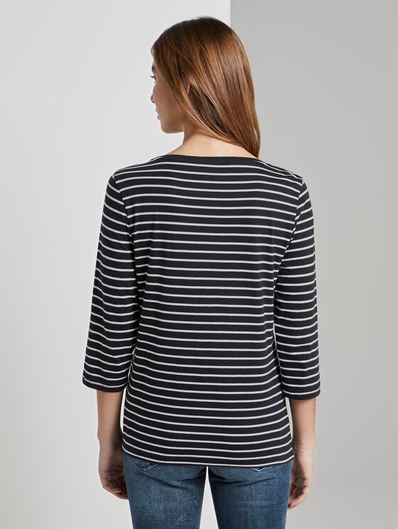 Maritimes Langarmshirt - Frauen - navy white stripe design Maritimes Langarmshirt - Frauen - navy white stripe design - 2 - TOM TAILOR