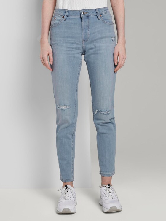 Liva Boyfriend-Jeans mit Rissen - Frauen - Destroyed Light Stone Blue Den Liva Boyfriend-Jeans mit Rissen - Frauen - Destroyed Light Stone Blue Den - 1 - TOM TAILOR Denim