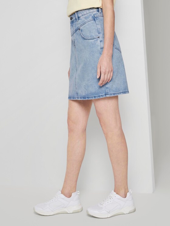 High-waist denim skirt in mini length - Women - random bleached blue denim High-waist denim skirt in mini length - Women - random bleached blue denim - 11 - TOM TAILOR Denim