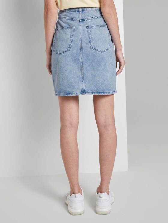 High-waist denim skirt in mini length - Women - random bleached blue denim High-waist denim skirt in mini length - Women - random bleached blue denim - 2 - TOM TAILOR Denim