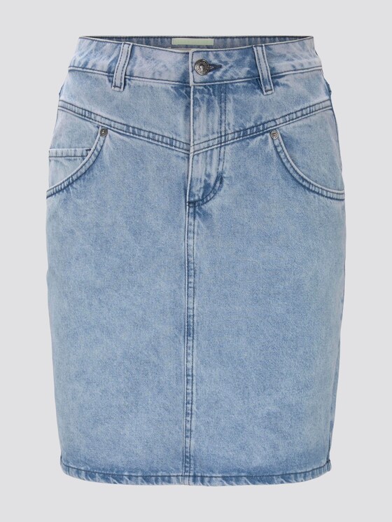 High-waist denim skirt in mini length - Women - random bleached blue denim High-waist denim skirt in mini length - Women - random bleached blue denim - 7 - TOM TAILOR Denim