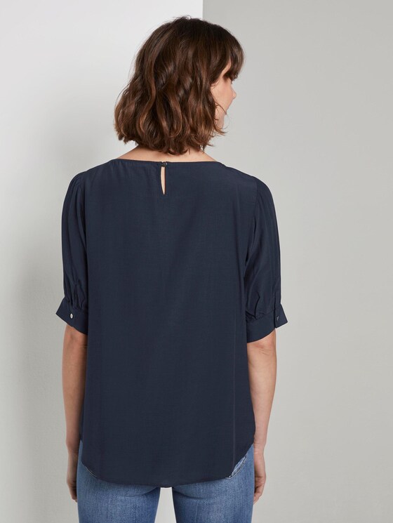 Bluse mit gerafften Ärmeln - Frauen - Sky Captain Blue Bluse mit gerafften Ärmeln - Frauen - Sky Captain Blue - 2 - TOM TAILOR