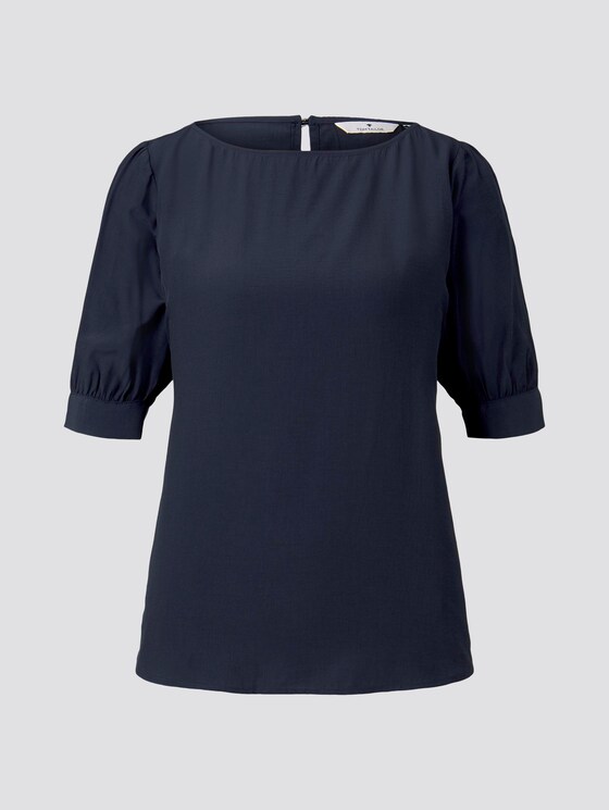 Bluse mit gerafften Ärmeln - Frauen - Sky Captain Blue Bluse mit gerafften Ärmeln - Frauen - Sky Captain Blue - 7 - TOM TAILOR