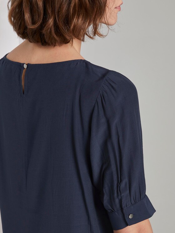 Bluse mit gerafften Ärmeln - Frauen - Sky Captain Blue Bluse mit gerafften Ärmeln - Frauen - Sky Captain Blue - 9 - TOM TAILOR