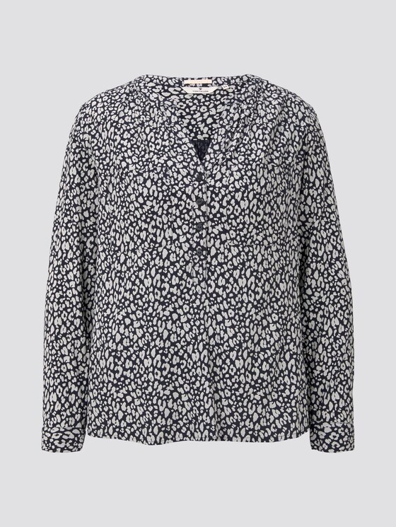 Bluse mit Turn-Up-Details - Frauen - navy small leo design Bluse mit Turn-Up-Details - Frauen - navy small leo design - 7 - TOM TAILOR