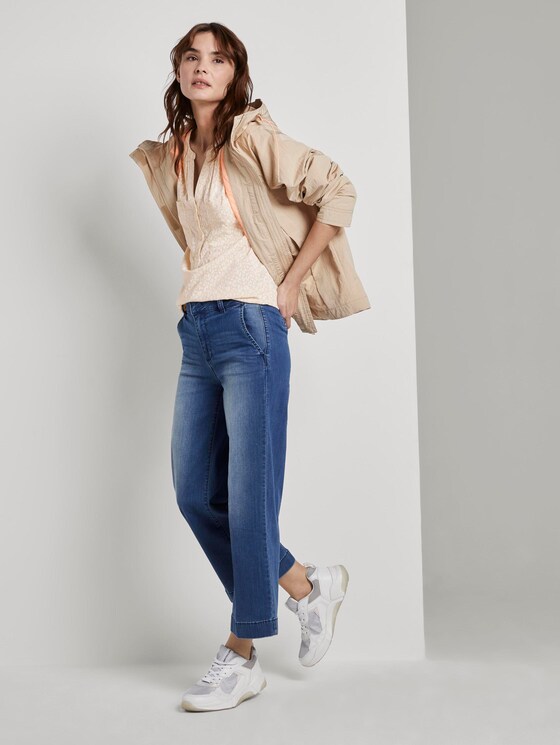 Langärmlige Bluse mit ganzflächigem Muster - Frauen - beige small leo design Langärmlige Bluse mit ganzflächigem Muster - Frauen - beige small leo design - 3 - TOM TAILOR