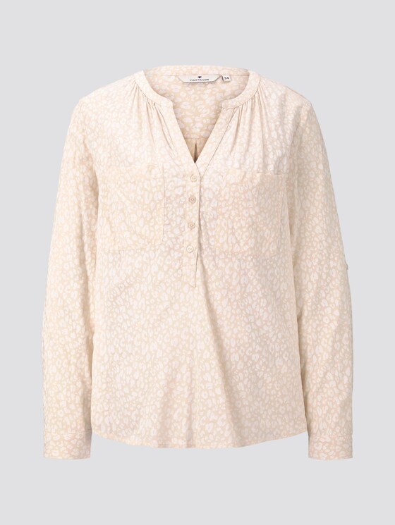 Langärmlige Bluse mit ganzflächigem Muster - Frauen - beige small leo design Langärmlige Bluse mit ganzflächigem Muster - Frauen - beige small leo design - 7 - TOM TAILOR
