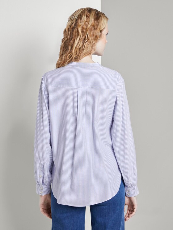 Bluse mit Ballon-Ärmeln - Frauen - blue white vertical stripe Bluse mit Ballon-Ärmeln - Frauen - blue white vertical stripe - 2 - TOM TAILOR