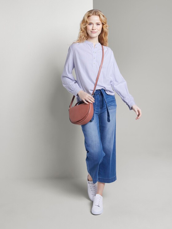 Bluse mit Ballon-Ärmeln - Frauen - blue white vertical stripe Bluse mit Ballon-Ärmeln - Frauen - blue white vertical stripe - 3 - TOM TAILOR