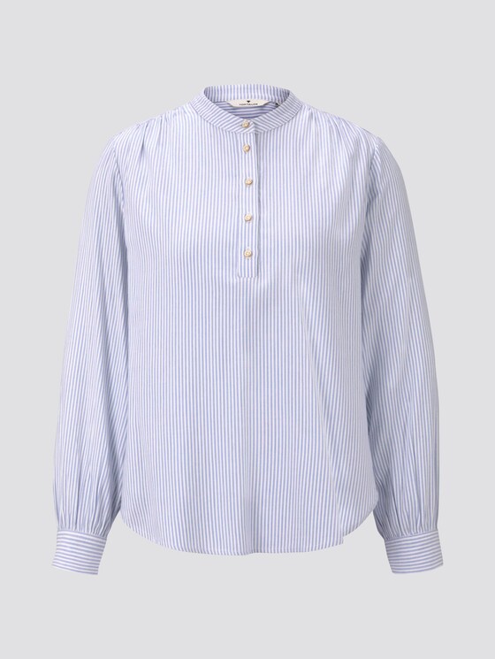 Bluse mit Ballon-Ärmeln - Frauen - blue white vertical stripe Bluse mit Ballon-Ärmeln - Frauen - blue white vertical stripe - 7 - TOM TAILOR