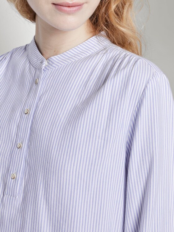Bluse mit Ballon-Ärmeln - Frauen - blue white vertical stripe Bluse mit Ballon-Ärmeln - Frauen - blue white vertical stripe - 9 - TOM TAILOR