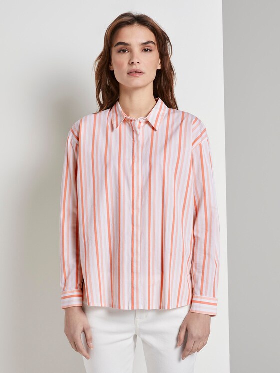 Nena & Larissa: Gestreifte Bluse - Frauen - melon beige stripe Nena & Larissa: Gestreifte Bluse - Frauen - melon beige stripe - 1 - TOM TAILOR