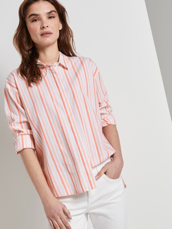 Nena & Larissa: Gestreifte Bluse - Frauen - melon beige stripe Nena & Larissa: Gestreifte Bluse - Frauen - melon beige stripe - 5 - TOM TAILOR