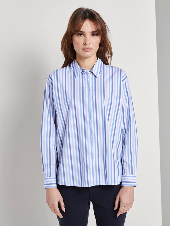 Nena & Larissa: Gestreifte Bluse - Frauen - blue stripe Nena & Larissa: Gestreifte Bluse - Frauen - blue stripe - 1 - TOM TAILOR