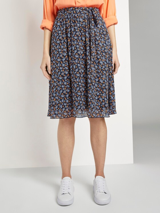 Rock aus Chiffon - Frauen - navy floral design Rock aus Chiffon - Frauen - navy floral design - 1 - TOM TAILOR