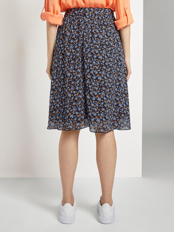 Rock aus Chiffon - Frauen - navy floral design Rock aus Chiffon - Frauen - navy floral design - 2 - TOM TAILOR