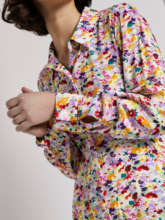 Mini Hemdkleid mit floralem Print - Frauen - multicolor flower print Mini Hemdkleid mit floralem Print - Frauen - multicolor flower print - 9 - TOM TAILOR Denim