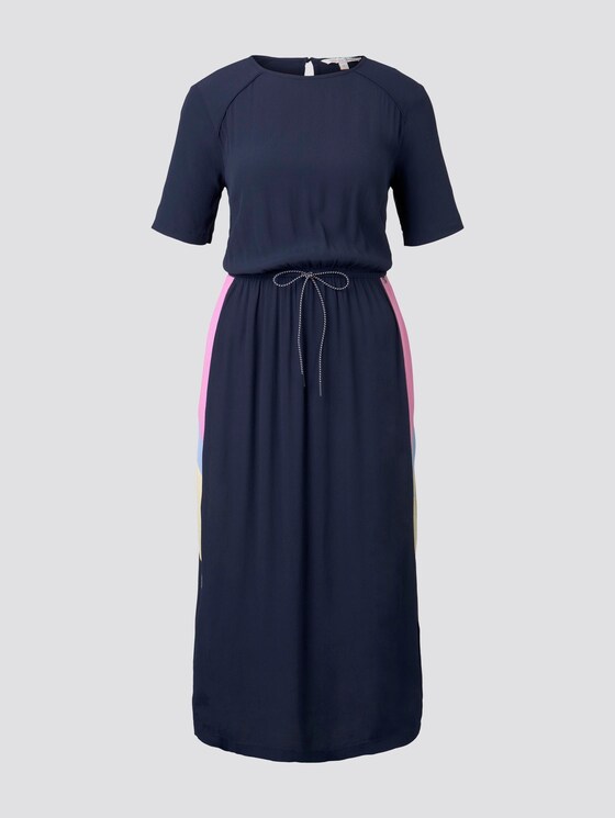 Midikleid mit Tunnelzug an der Taille - Frauen - Real Navy Blue Midikleid mit Tunnelzug an der Taille - Frauen - Real Navy Blue - 7 - TOM TAILOR Denim