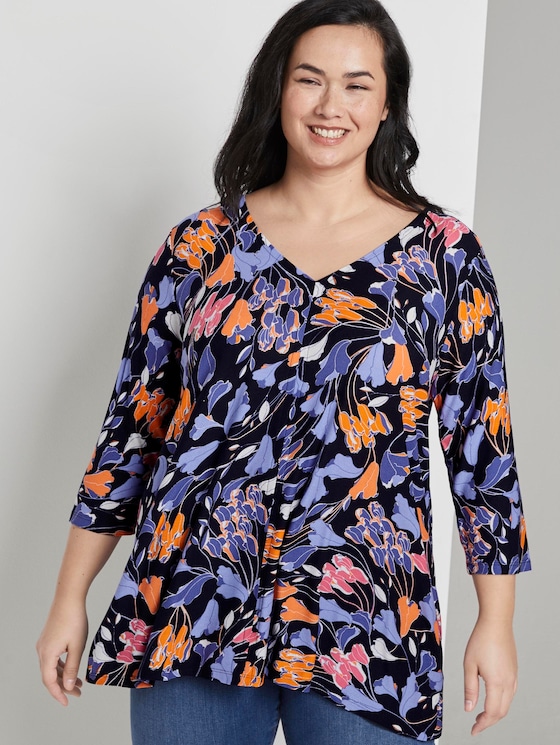 Longshirt mit Blumenmuster - Frauen - colorful blue flower print Longshirt mit Blumenmuster - Frauen - colorful blue flower print - 5 - My True Me