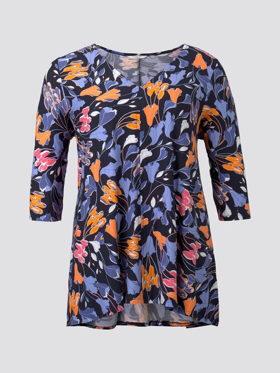 Longshirt mit Blumenmuster - Frauen - colorful blue flower print Longshirt mit Blumenmuster - Frauen - colorful blue flower print - 7 - My True Me