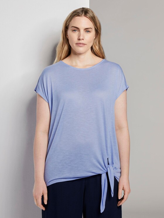 T-Shirt mit Knoten-Detail - Frauen - Parisienne Blue T-Shirt mit Knoten-Detail - Frauen - Parisienne Blue - 1 - My True Me