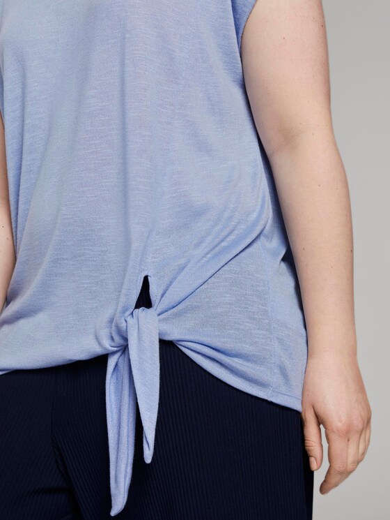 T-Shirt mit Knoten-Detail - Frauen - Parisienne Blue T-Shirt mit Knoten-Detail - Frauen - Parisienne Blue - 10 - My True Me