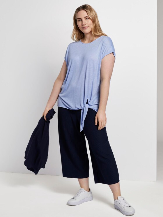 T-Shirt mit Knoten-Detail - Frauen - Parisienne Blue T-Shirt mit Knoten-Detail - Frauen - Parisienne Blue - 3 - My True Me