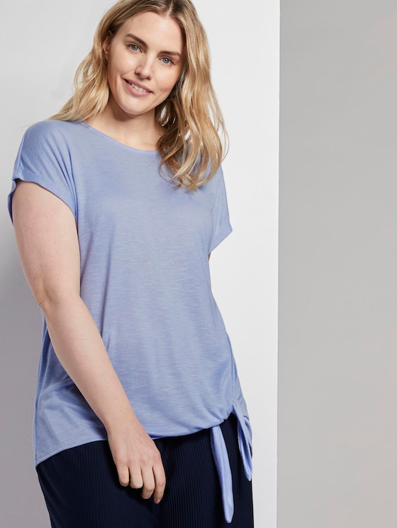 T-Shirt mit Knoten-Detail - Frauen - Parisienne Blue T-Shirt mit Knoten-Detail - Frauen - Parisienne Blue - 5 - My True Me