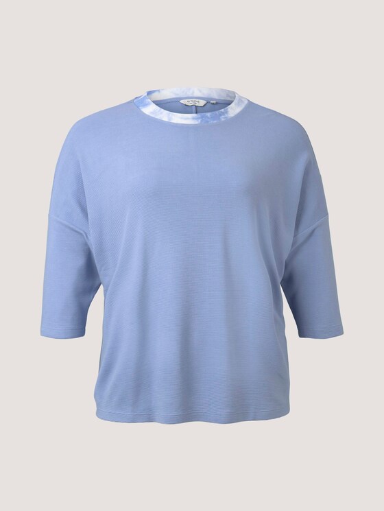 3/4 Arm Shirt mit Rippkragen - Frauen - Parisienne Blue 3/4 Arm Shirt mit Rippkragen - Frauen - Parisienne Blue - 7 - My True Me